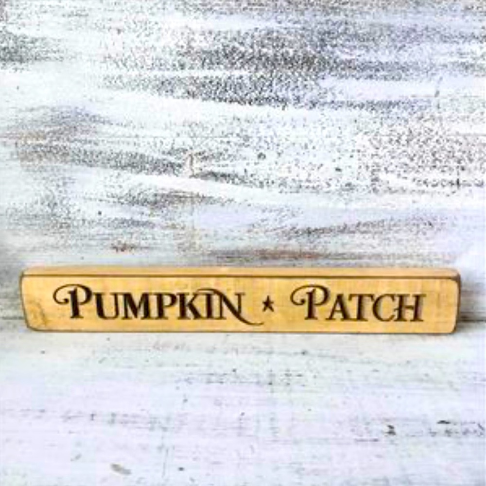 *Pumpkin Patch Engraved Block, 12” NEW